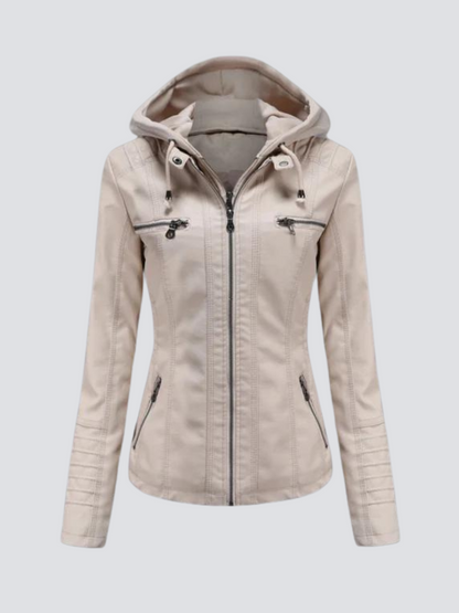 LUCY LEREN JAS MET CAPUCHON