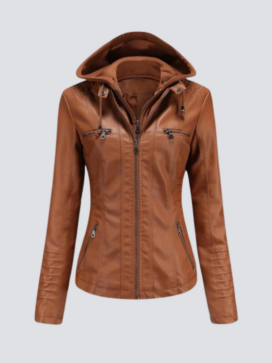 LUCY LEREN JAS MET CAPUCHON