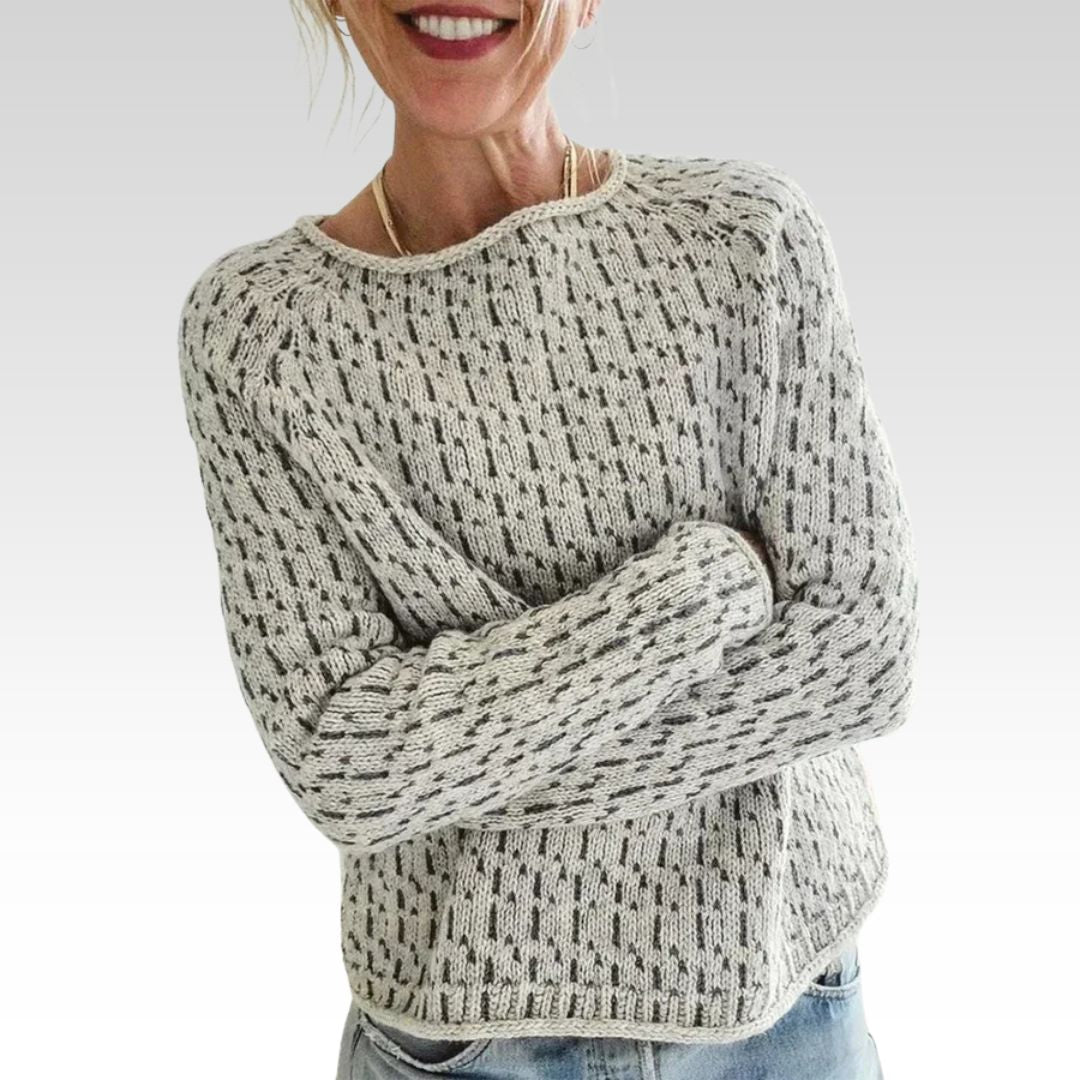 Victoria | Elegante Grijze Trui met Boothals