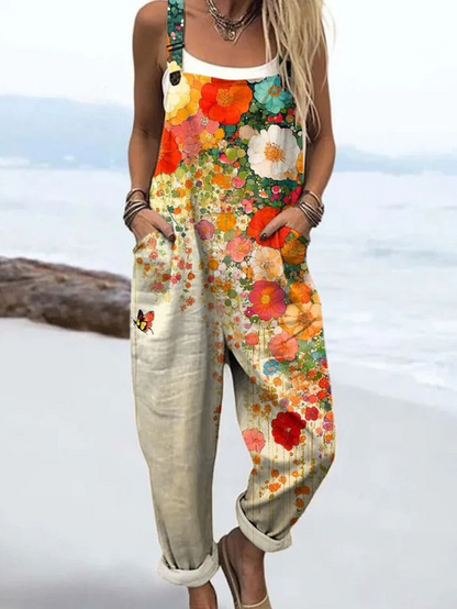 Vintage Floral Jumpsuit Damen - Müheloser Stil & Ganztägiger Komfort
