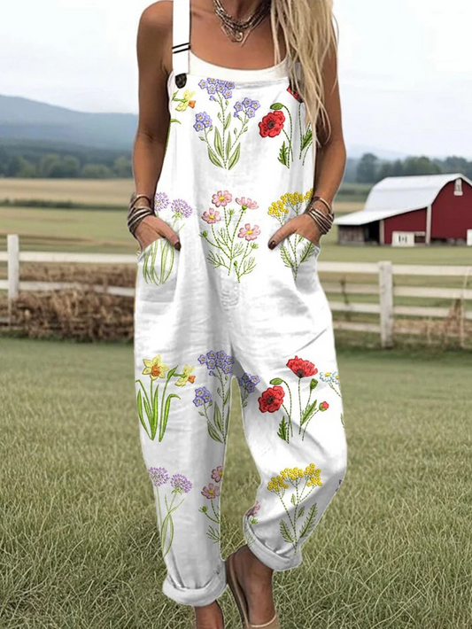 Vintage bloemenjumpsuit voor dames – moeiteloze stijl en comfort