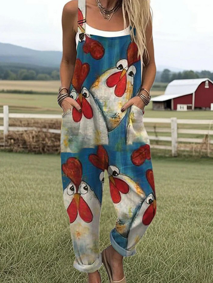 Vintage Weitbeiniger Overall - Müheloser Stil & Komfort für Frauen