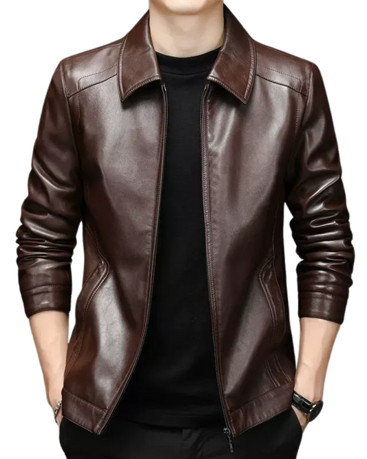 Casual leren jack