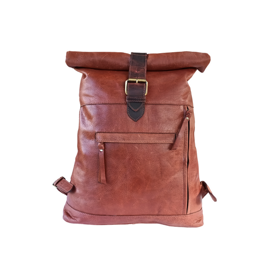 Dunkelbrauner Leder-Rucksack