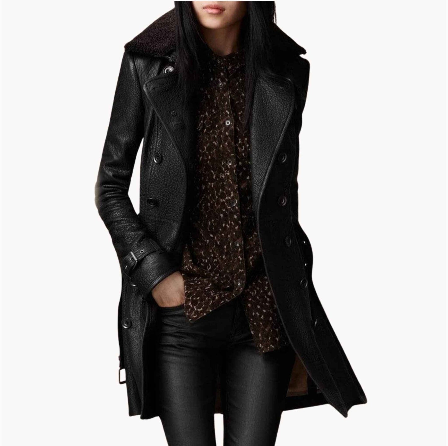 Clara | Leren Trenchcoat
