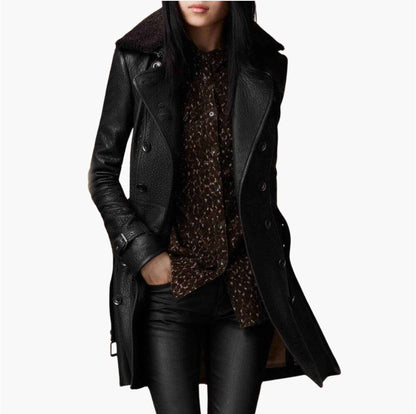 Clara | Leren Trenchcoat