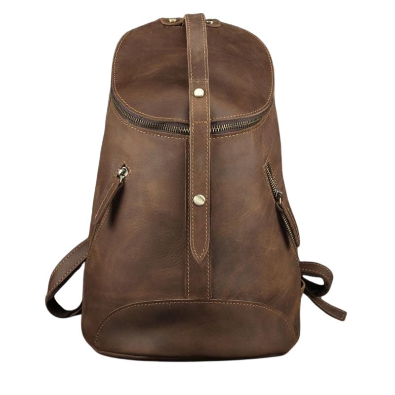 Vintage leren rugzak tas college