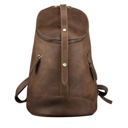 Vintage leren rugzak tas college