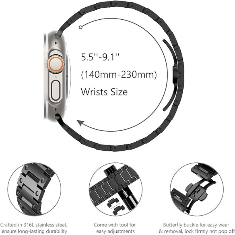 Titanium Roestvrijstalen Apple Watch Bandje