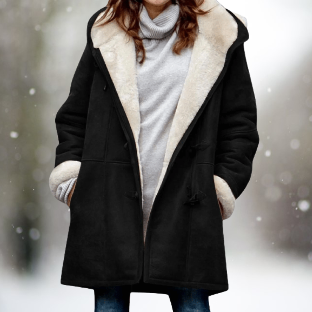 Amelia™ – Premium-Wildlederjacke mit Fleecefutter und Kapuze