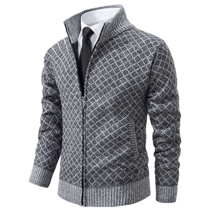 Windsor | Gebreid vest met ruitpatroon en ritssluiting