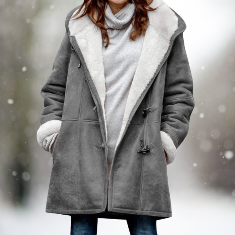 Amelia™ – Premium-Wildlederjacke mit Fleecefutter und Kapuze