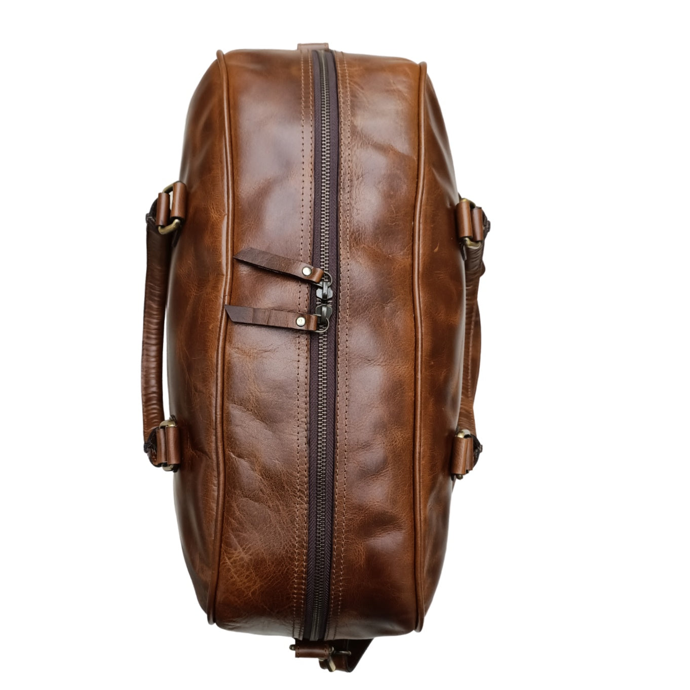 Glanzende Hunter Leren Dames Mini Reistas