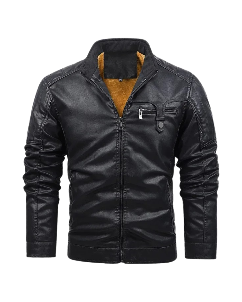 Retro-Lederjacke mit Fleecefutter