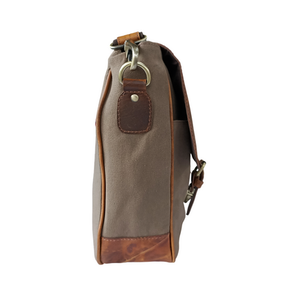 Leren laptoptas Canvas Hunter Brown