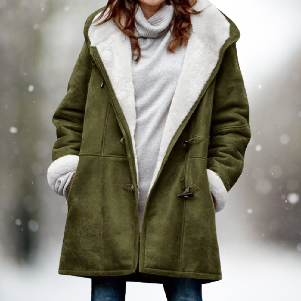 Amelia™ – Premium-Wildlederjacke mit Fleecefutter und Kapuze