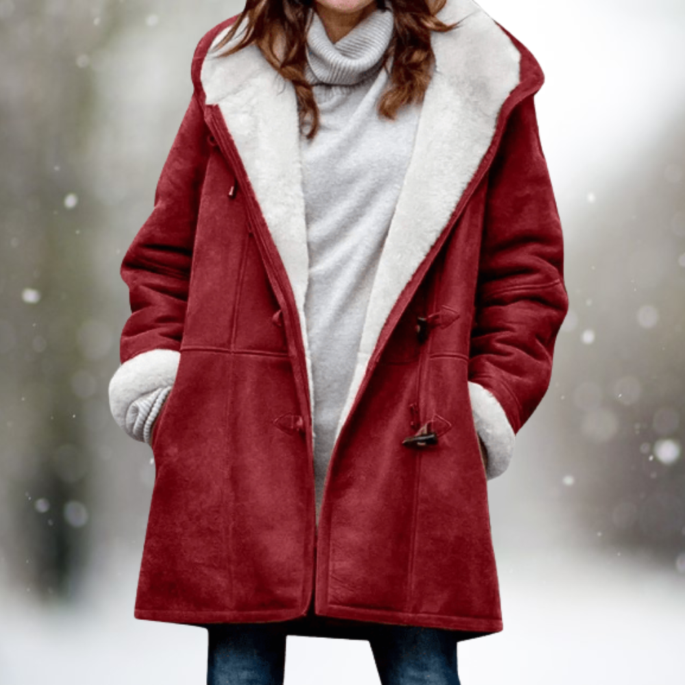 Amelia™ – Premium-Wildlederjacke mit Fleecefutter und Kapuze