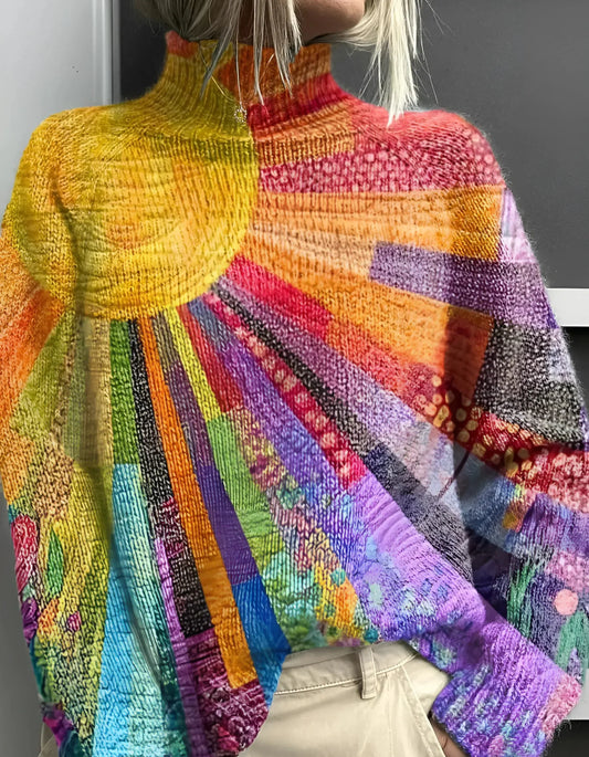 Verona™ – Vibrant High-Neck Knit Sweater
