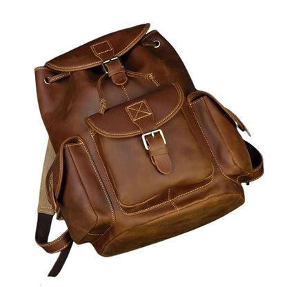 Unisex Crazy Horse leren rugzak