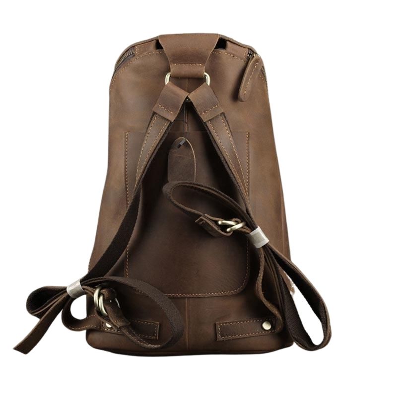 Vintage leren rugzak tas college