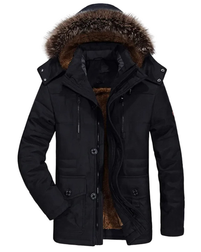 Winterjas van katoen met capuchon