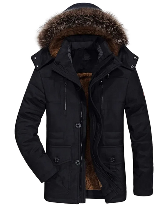 Winterjas van katoen met capuchon