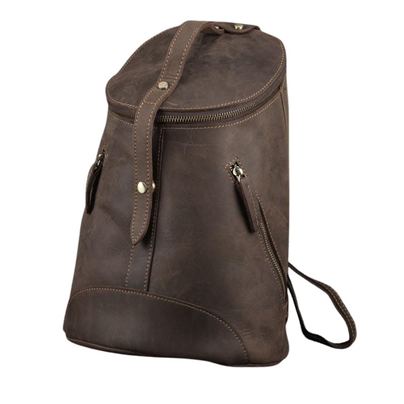 Vintage leren rugzak tas college