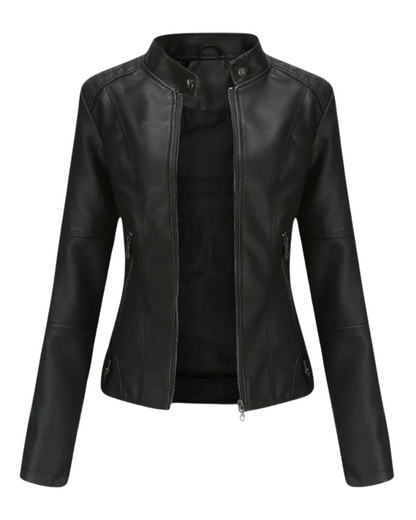Karolina | Taillierte Kunstlederjacke