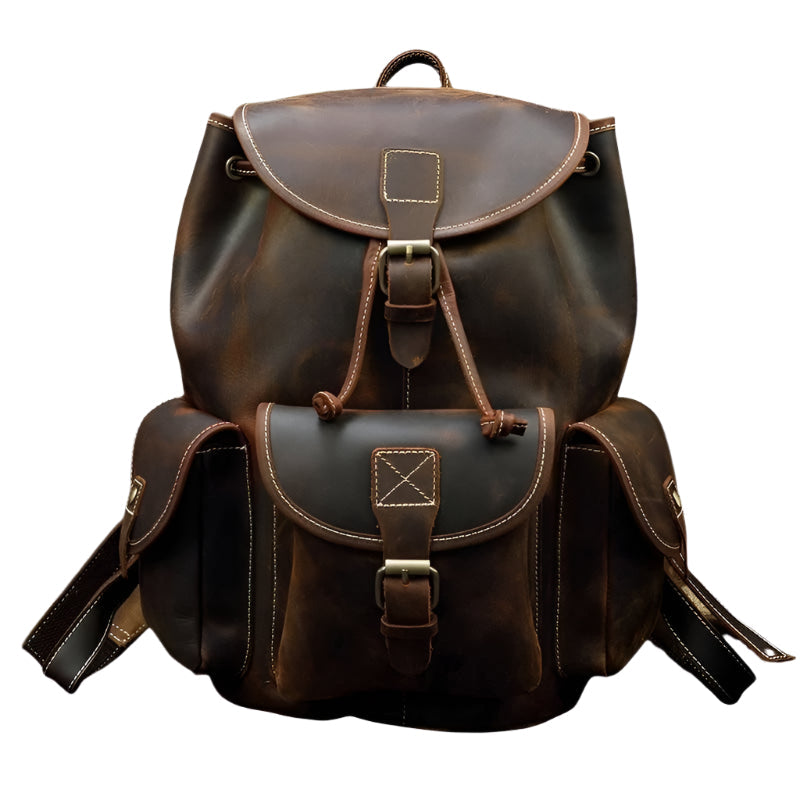 Unisex Crazy Horse leren rugzak