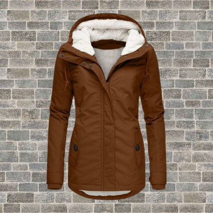 Jenna – Kuscheliger Sherpa-Mantel mit Kapuze