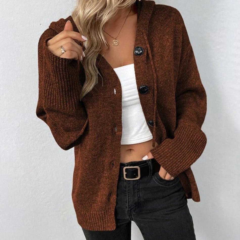 Ariella | Vest met capuchon en knopen