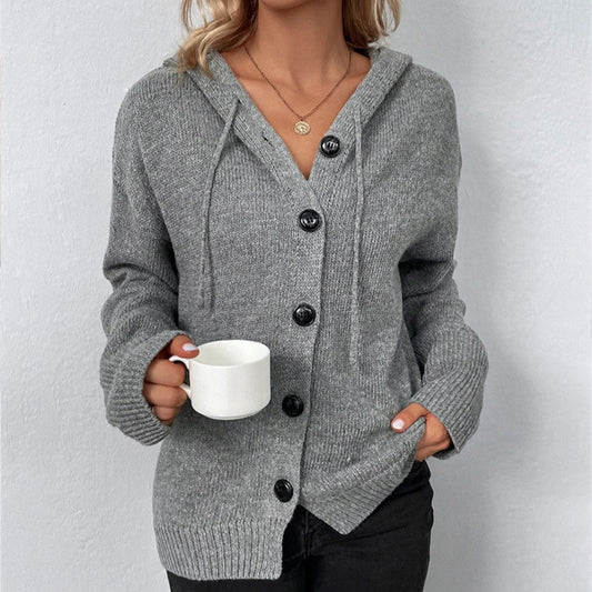 Ariella | Vest met capuchon en knopen