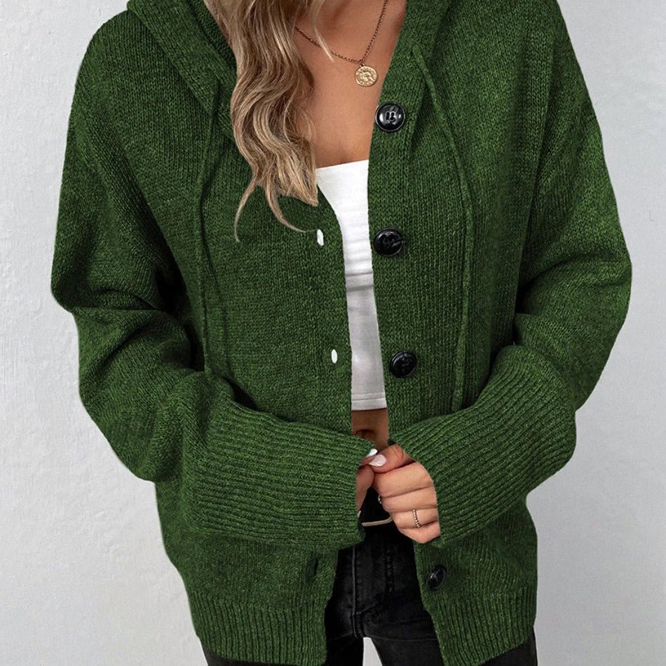 Ariella | Vest met capuchon en knopen