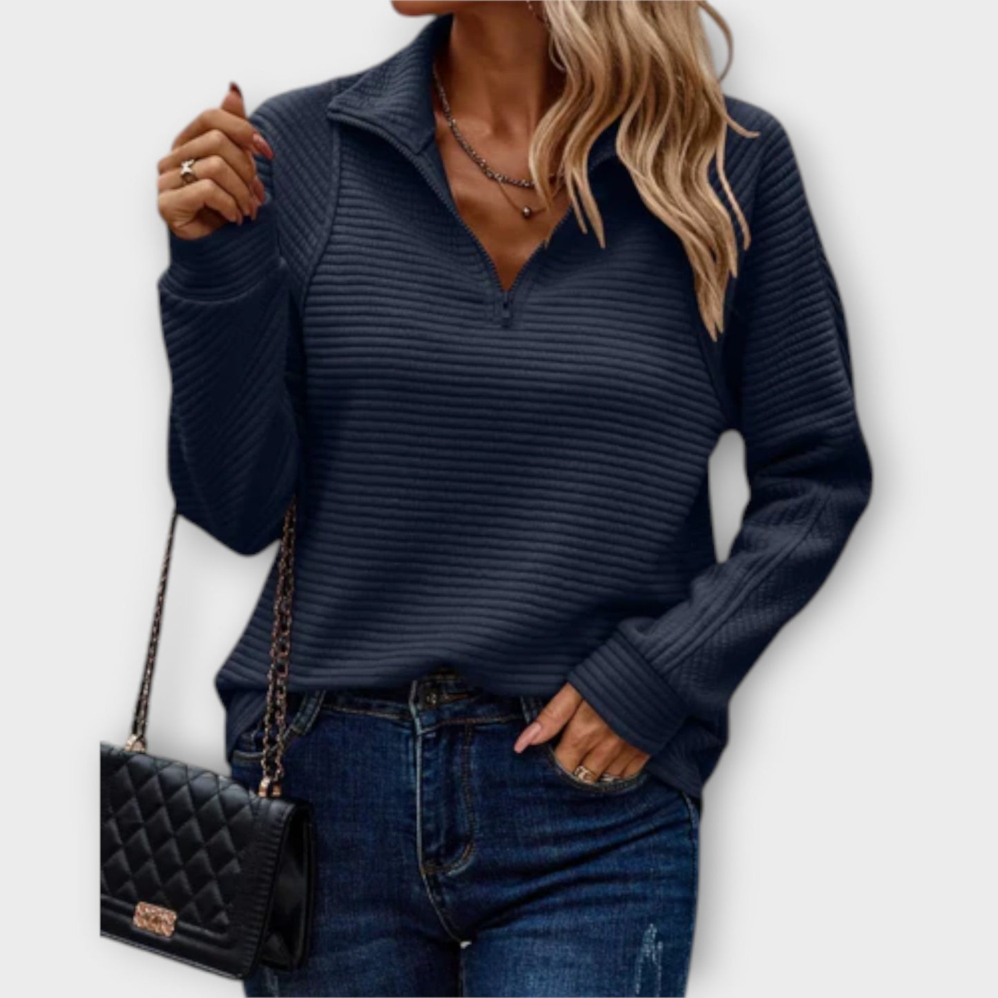 Lila | Stilvoller V-Ausschnitt-Pullover