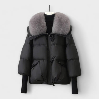 Lucyna - Elegante Jacke mit Pelzbesatz