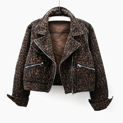 Valentina Rossi luipaard denim jack
