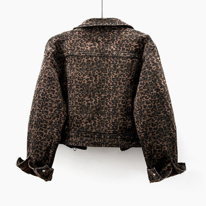 Valentina Rossi luipaard denim jack