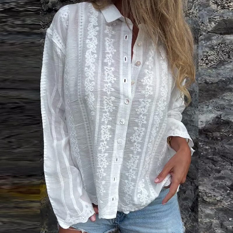 Élodie Bestickte Bluse