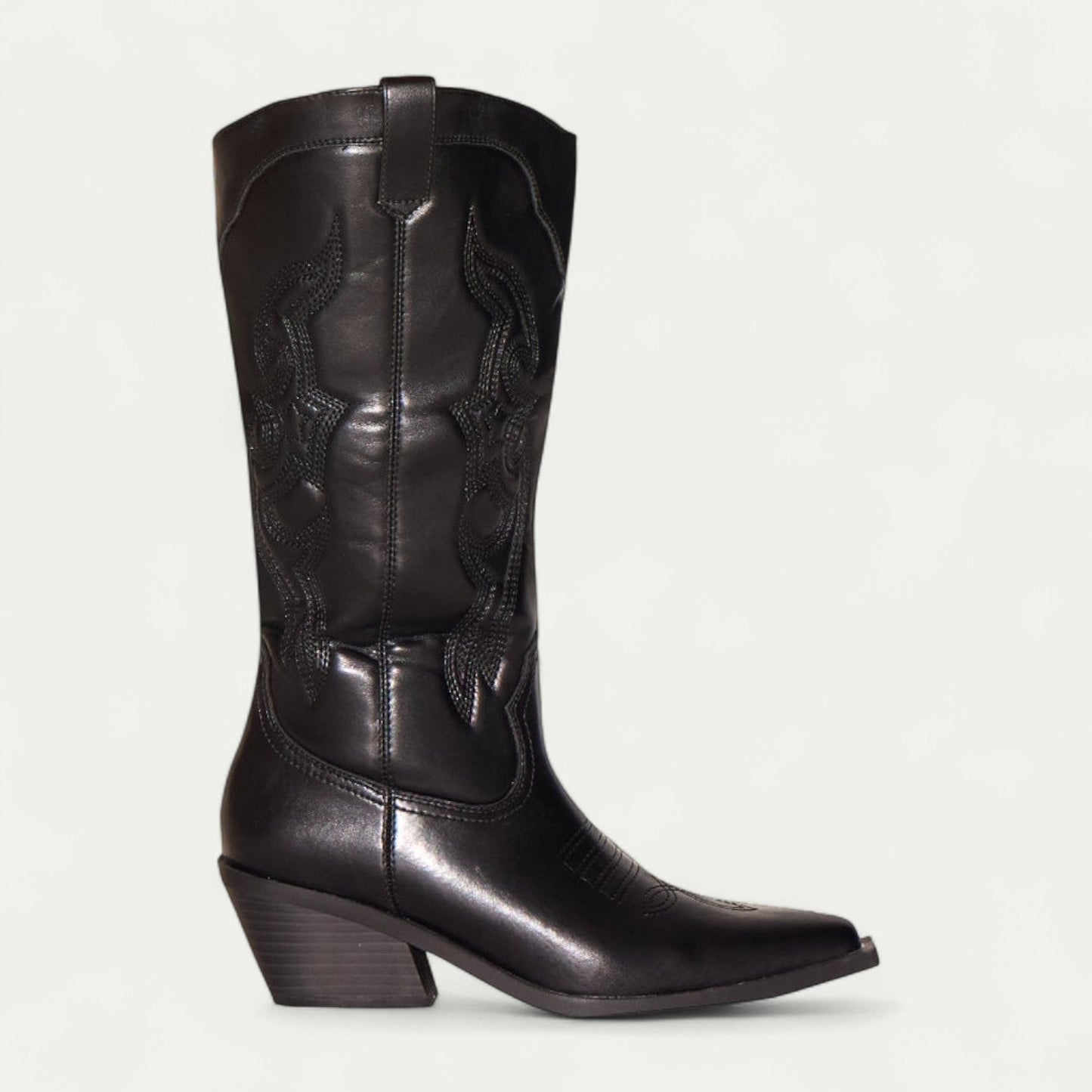 Westliche kniehohe Stiefel mit spitzer Zehenpartie für Damen