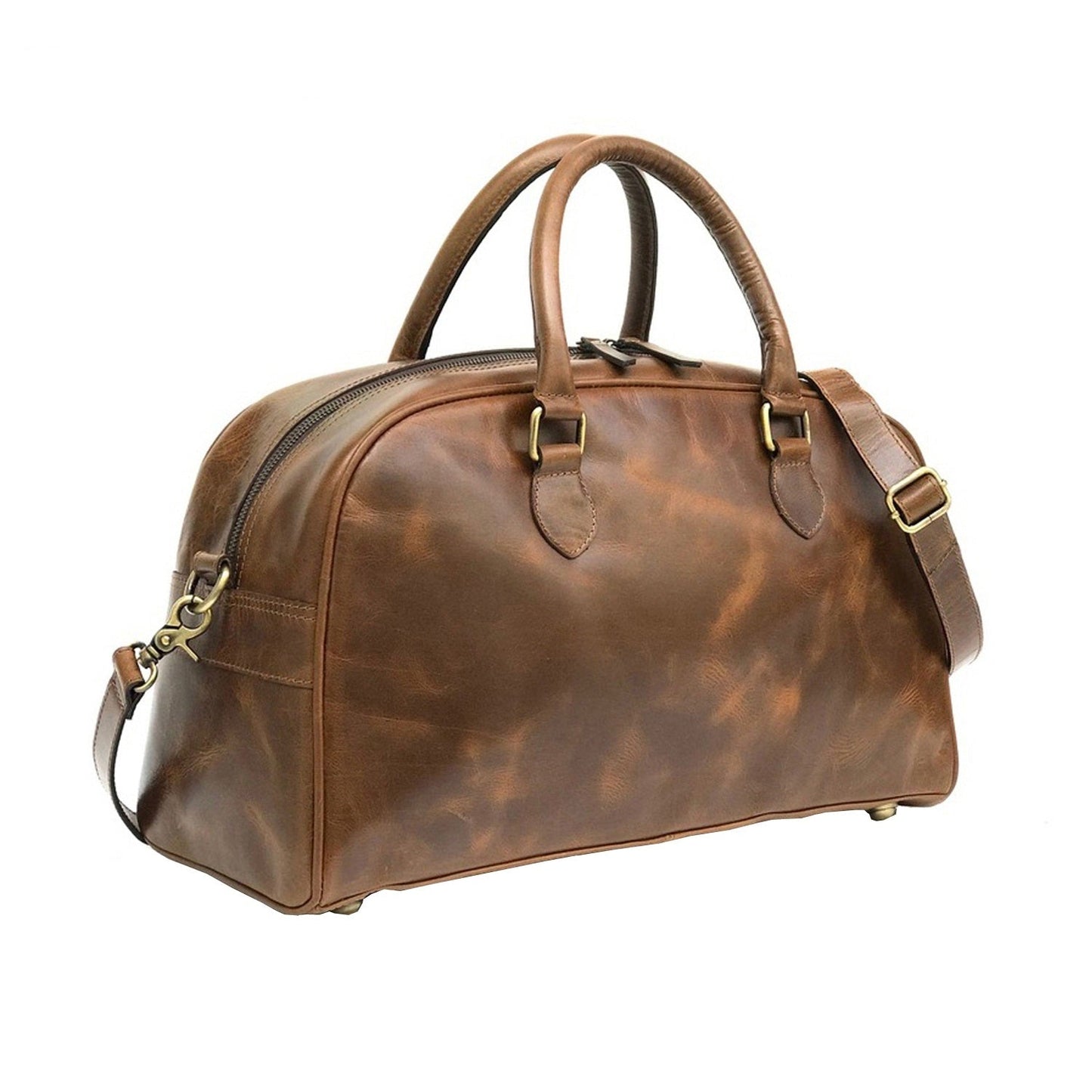 Glanzende Hunter Leren Dames Mini Reistas