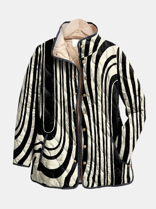 Soraya | Lässige gesteppte Jacke mit abstraktem geometrischem Design