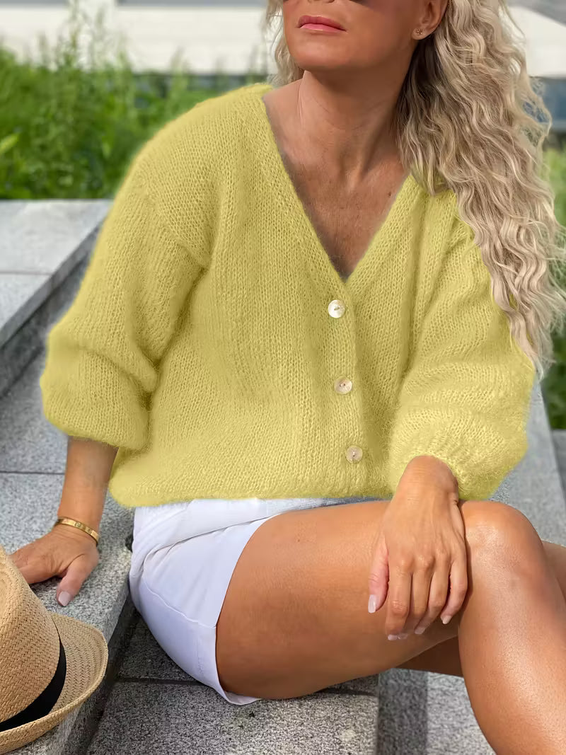 Hozanna - Strickpullover mit Knöpfen und langen Ärmeln