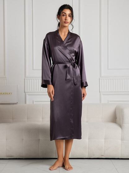 Elegante lange jurk van pure zijde voor dames