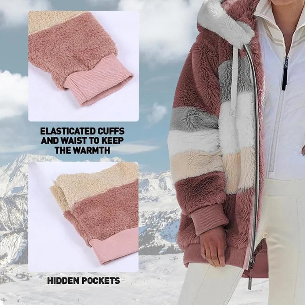 Viviana™ | Luxe & knusse colorblock-jas van imitatiebont