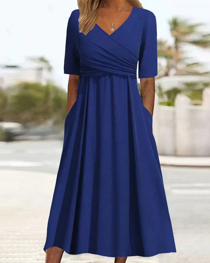 Annabelle - Kurzärmeliges Crossover-Kleid