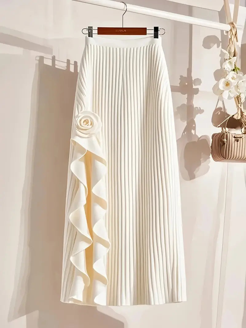 Rosette gebreide midirok