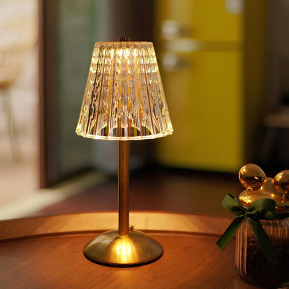 Goldene Kristall-Tischlampe