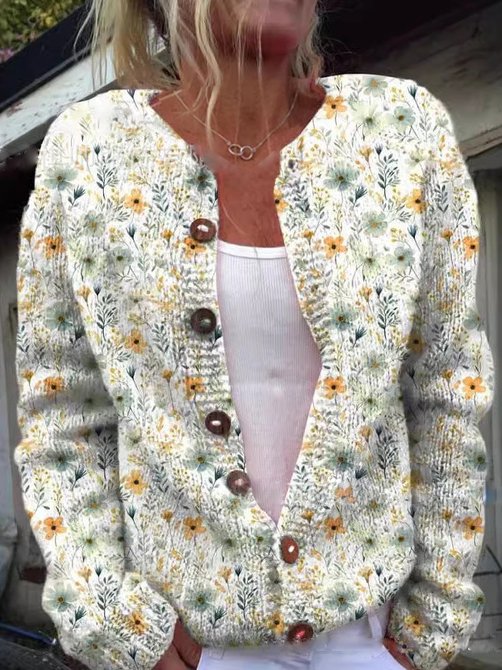 ALINA I MODIEUZE GEBLOEMDE CARDIGAN