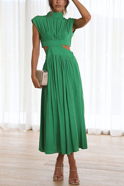 Quincy | Midi-Kleid mit Cut-Out und Taschen