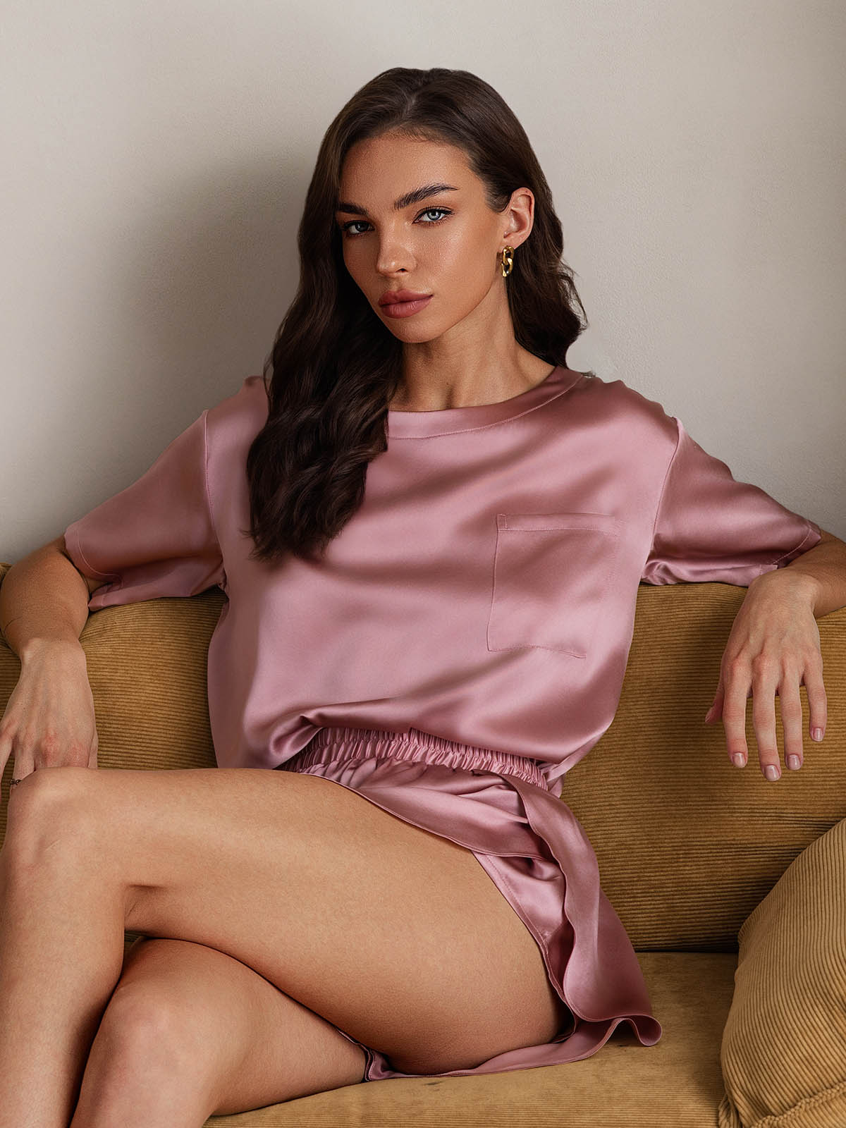 Dames Pyjamaset Puur Zijde Casual 2-delig